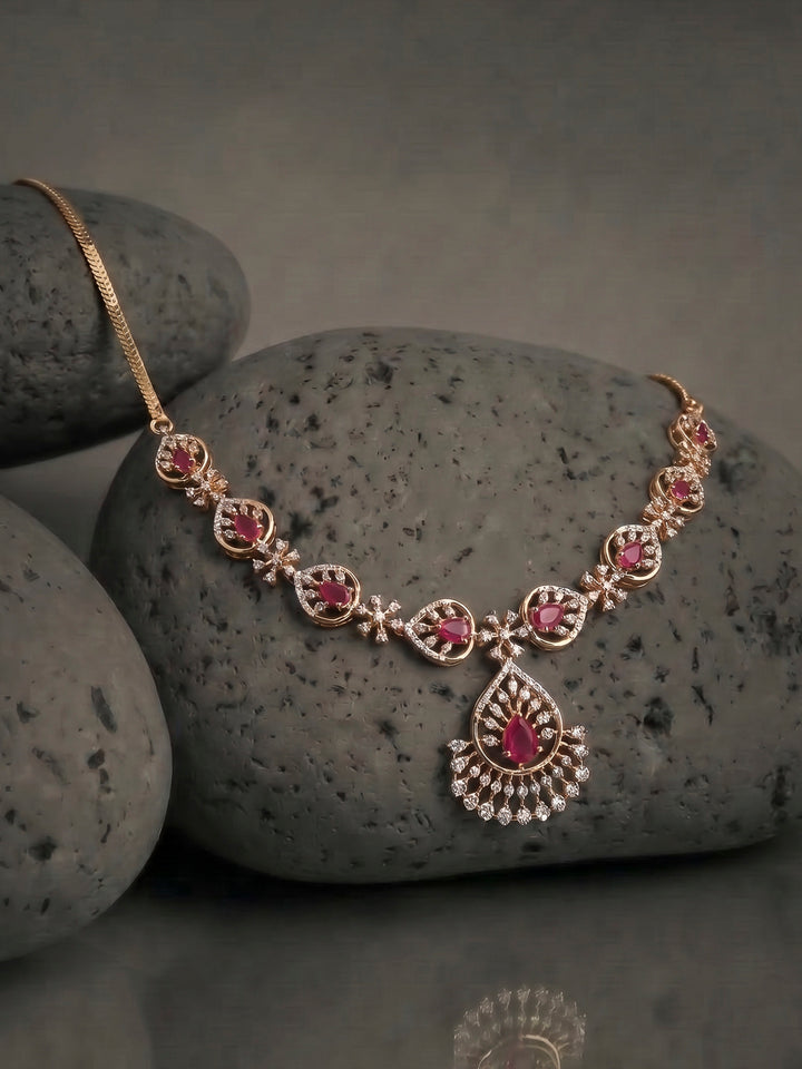 Gold-Ruby Imitation Jewelry-Set