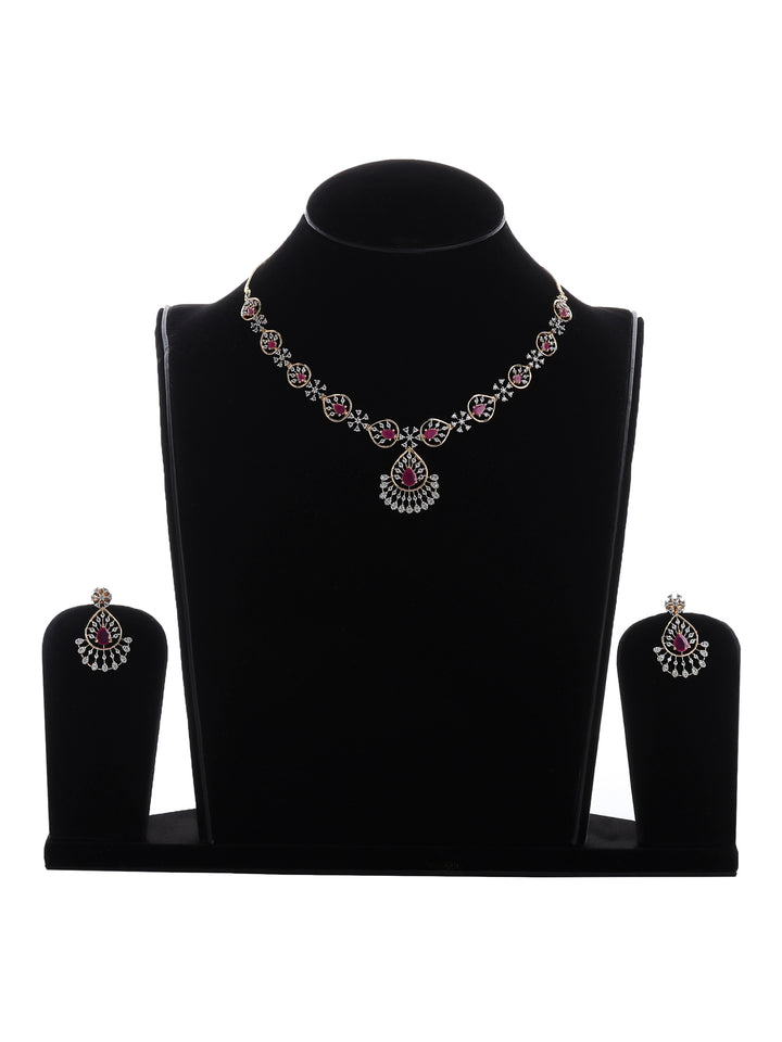 Gold-Ruby Imitation Jewelry-Set