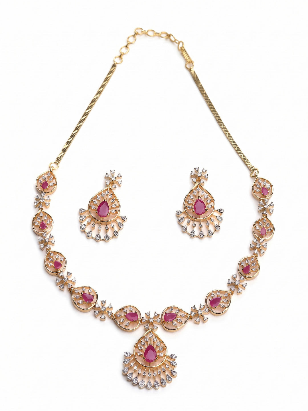 Gold-Ruby Imitation Jewelry-Set