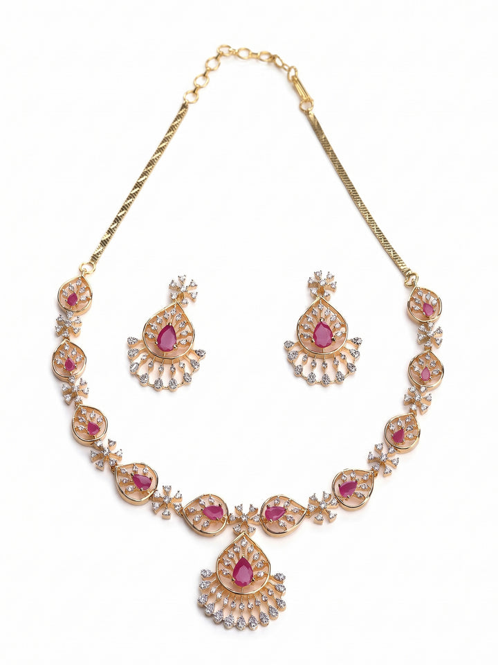 Gold-Ruby Imitation Jewelry-Set