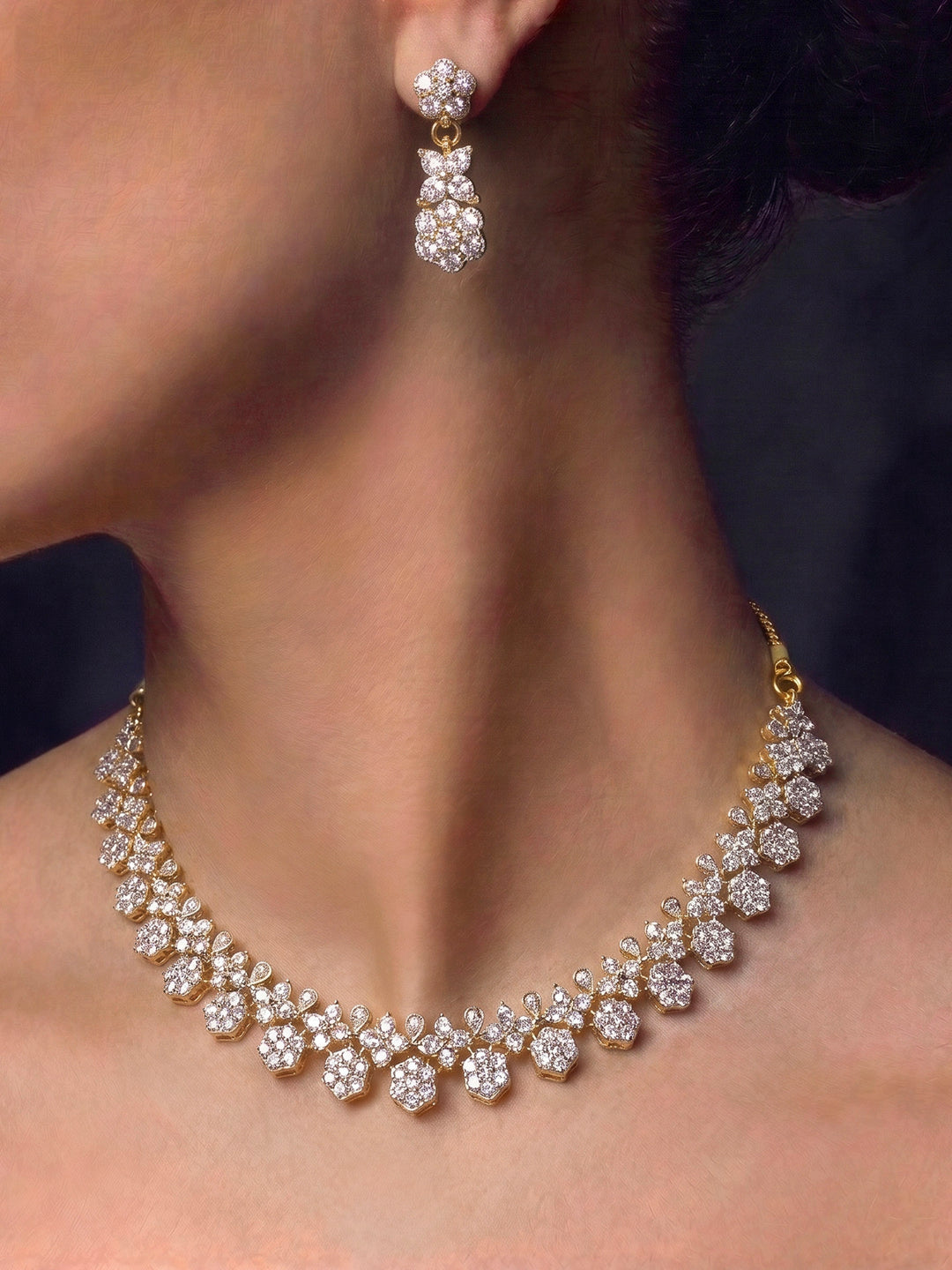 Gold-White Imitation Jewelry-Set