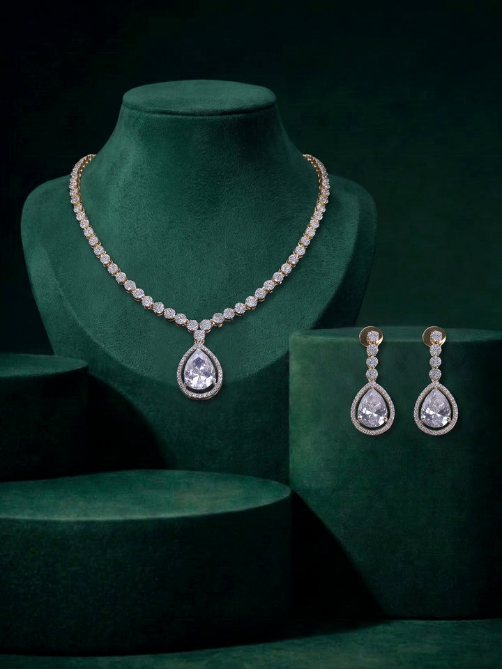 Gold-White Imitation Jewelry-Set