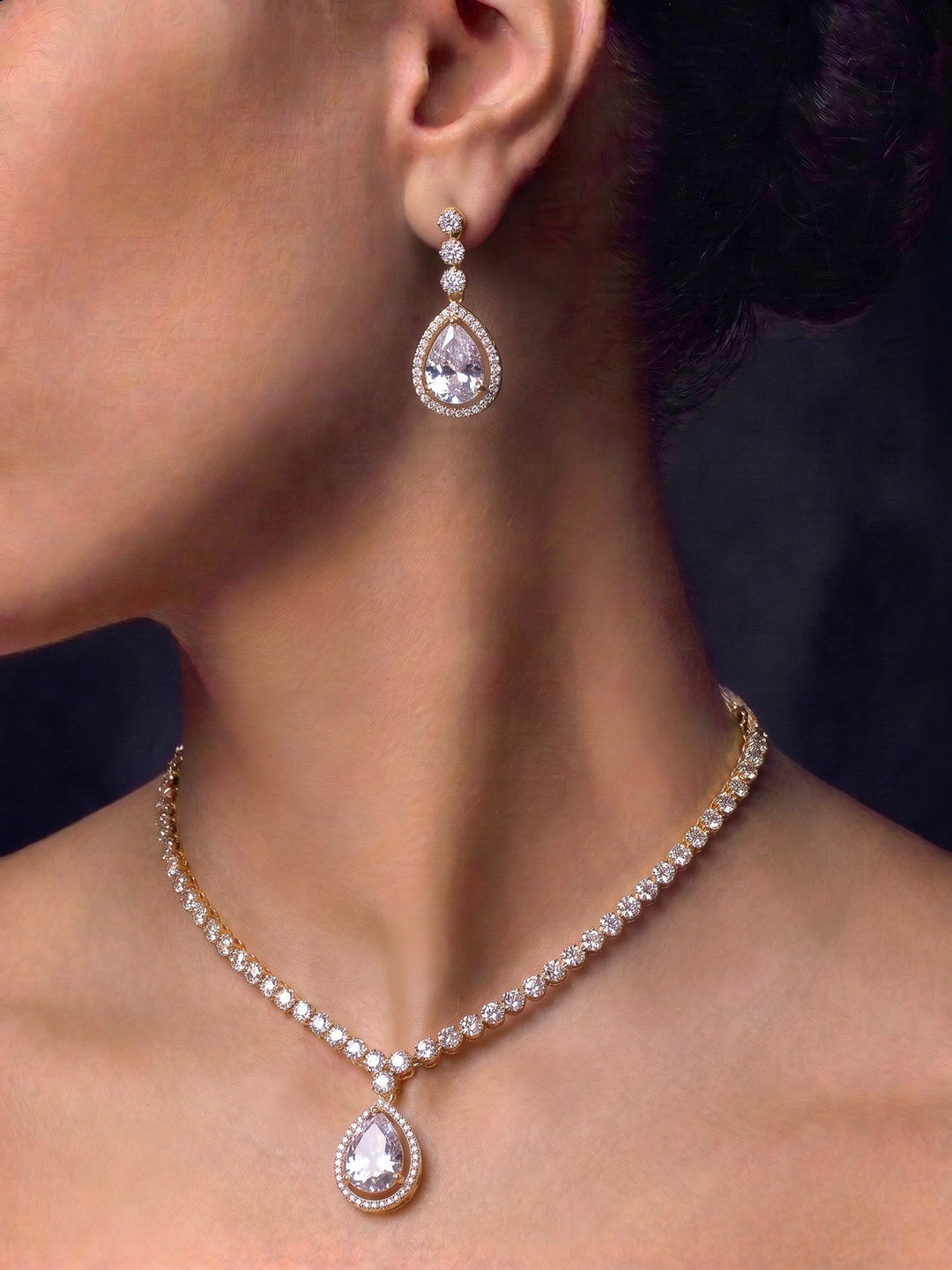 Gold-White Imitation Jewelry-Set