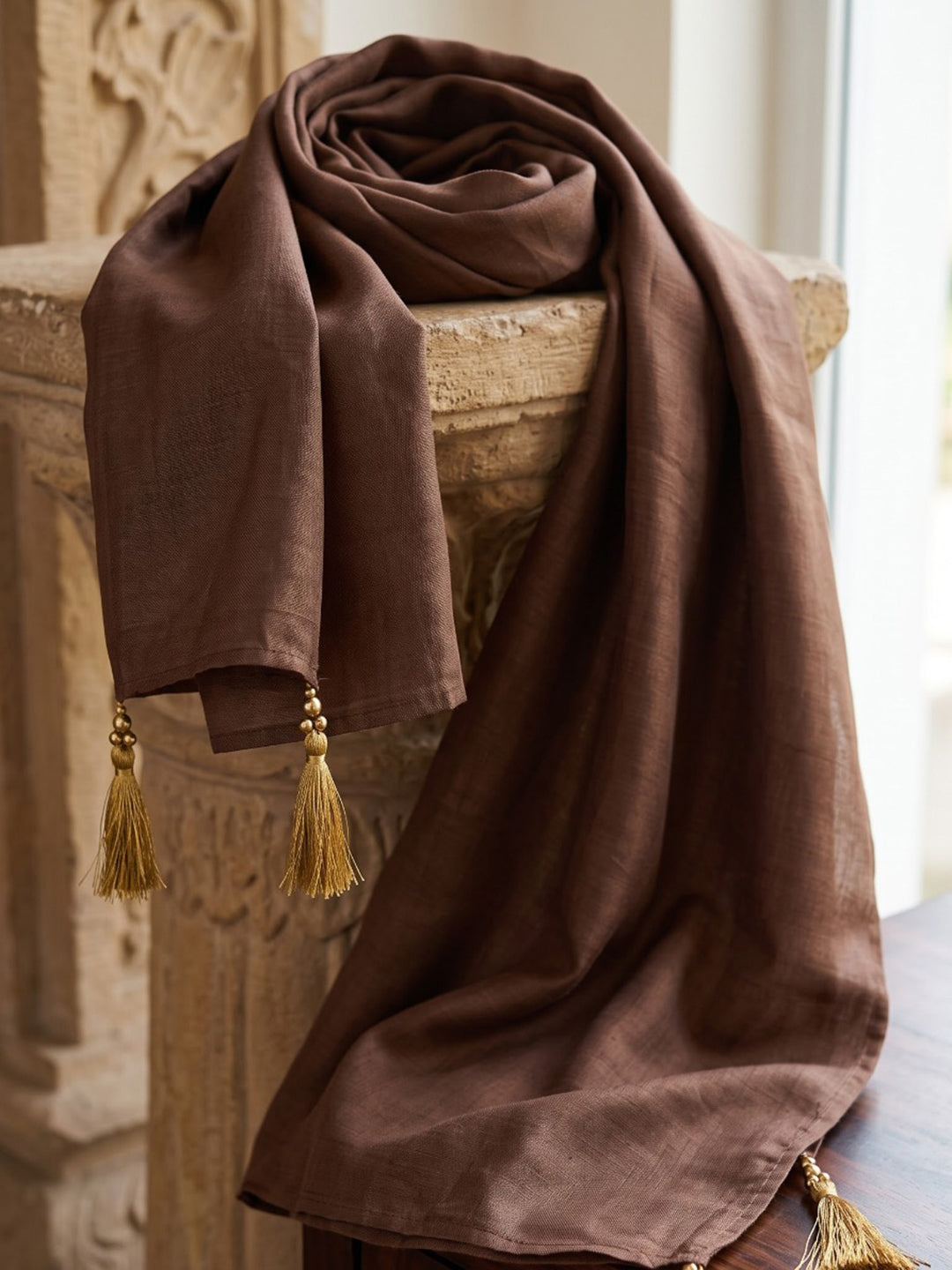 Brown Printed Cotton Blend Kurta With Pant &amp; Dupatta