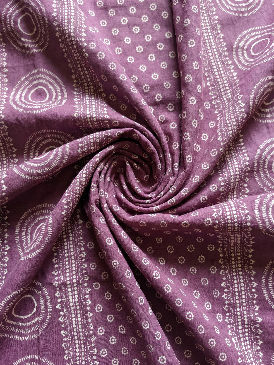 Wine Printed Cotton Blend Kurta With Pant &amp; Dupatta