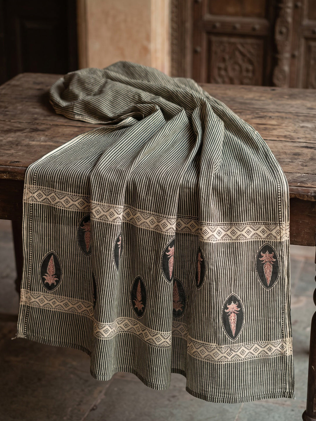 Black Printed Cotton Blend Kurta With Pant &amp; Dupatta