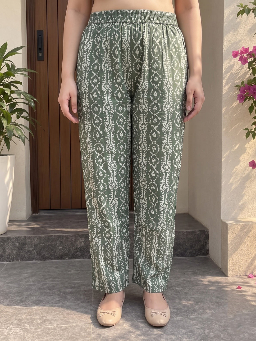 Aqua Green Printed Cotton Blend Kurta With Pant &amp; Dupatta