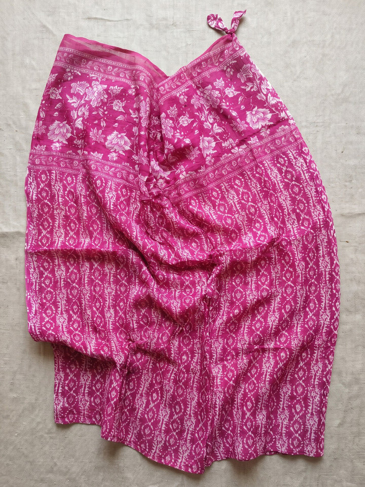 Pink Printed Cotton Blend Kurta With Pant &amp; Dupatta
