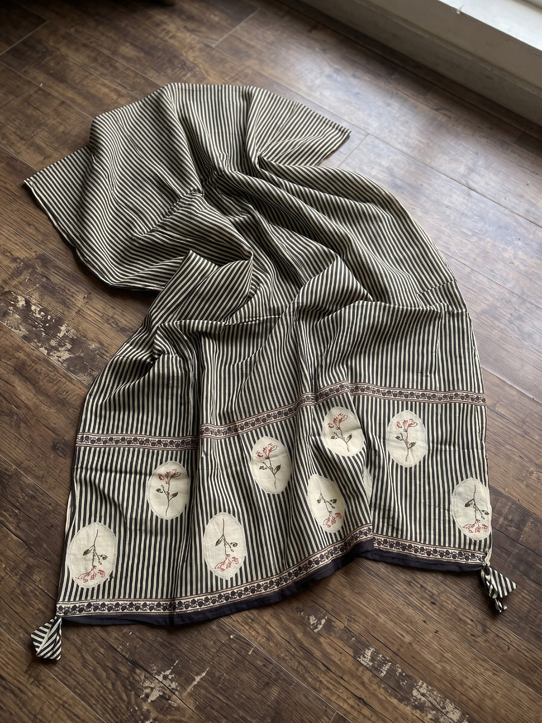Black Printed Cotton Blend Kurta With Pant &amp; Dupatta
