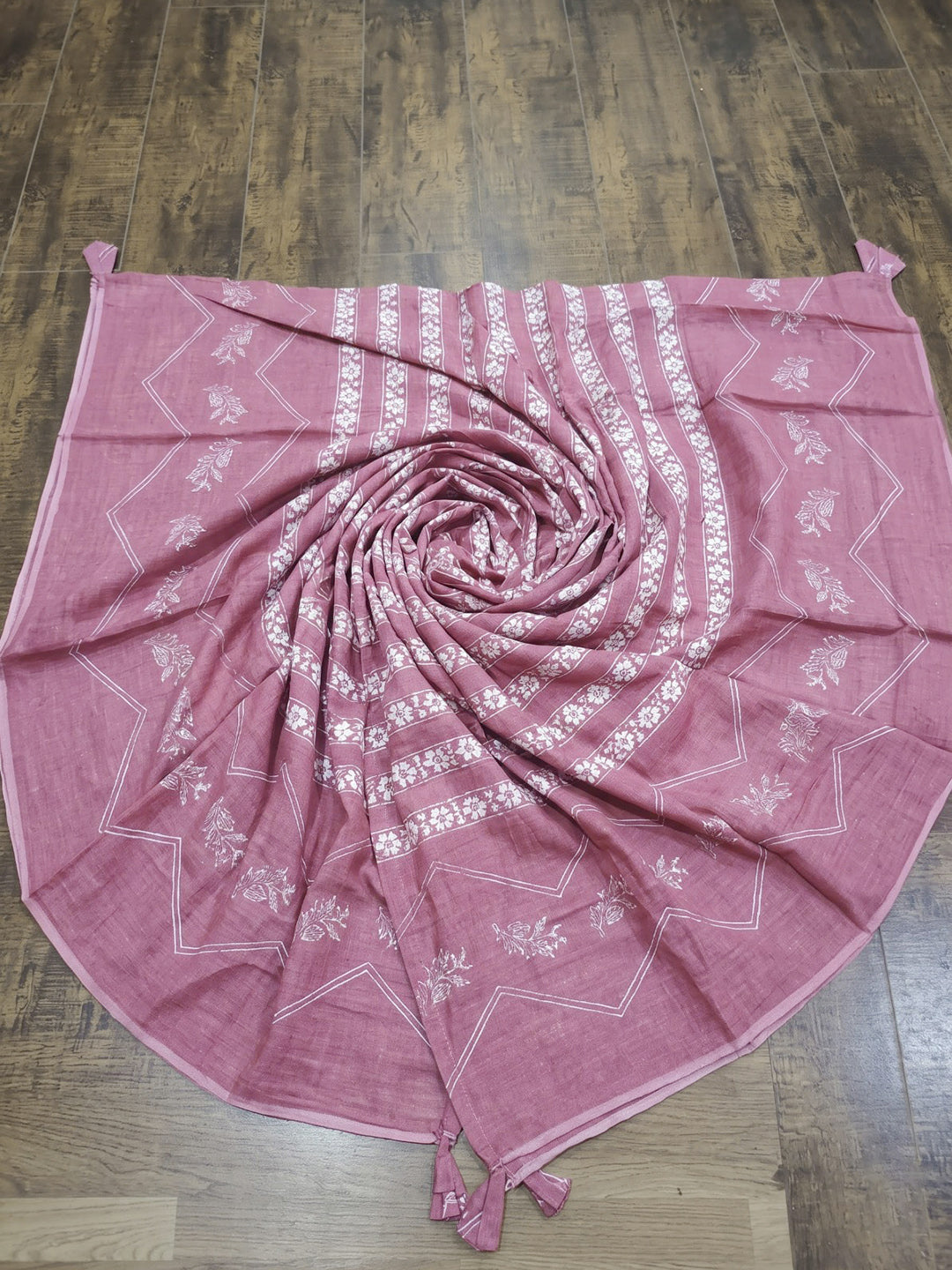 Pink Lt Printed Cotton Blend Kurta With Pant &amp; Dupatta