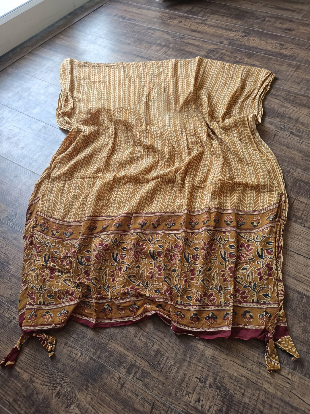 Yellow Printed Cotton Blend Kurta With Pant &amp; Dupatta