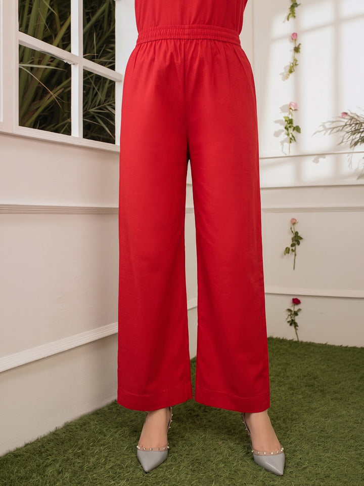 Red Printed Cotton Blend Kurta With Pant &amp; Dupatta