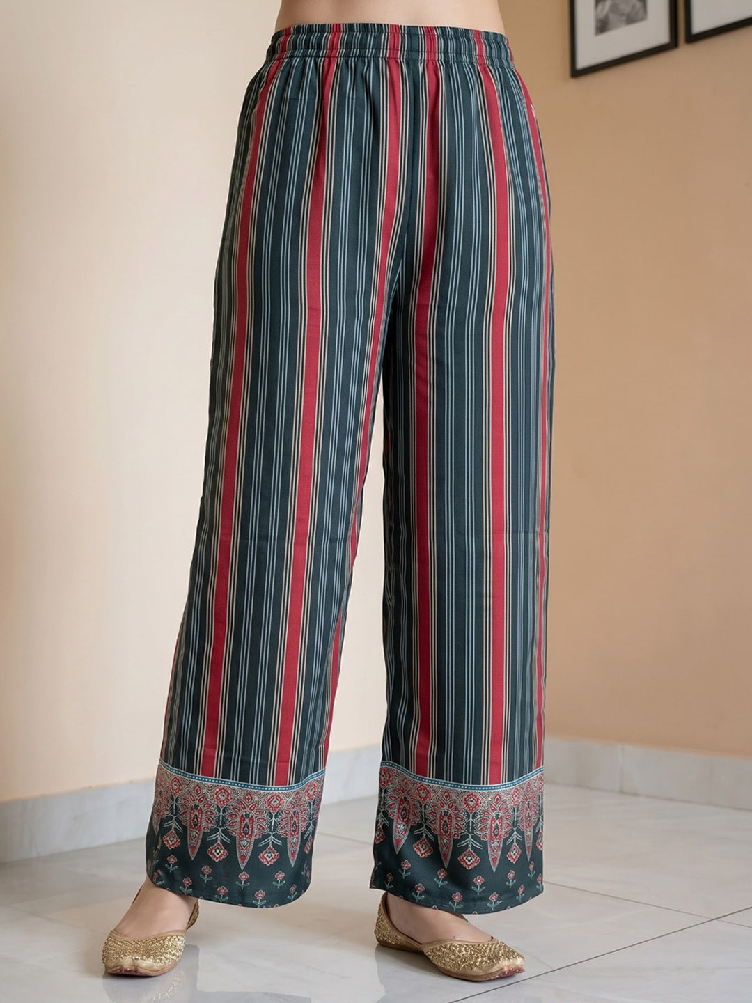 Black Printed Crepe Kurta Set