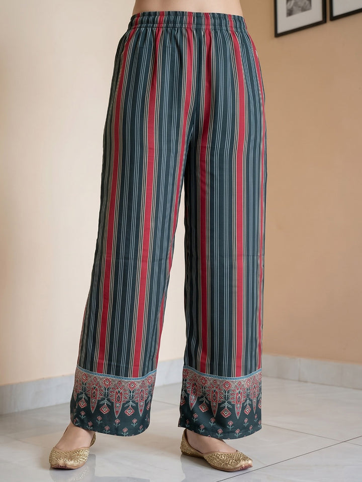 Black Printed Crepe Kurta Set