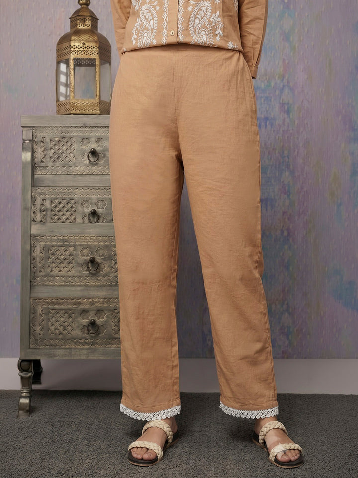 Orange Printed Muslin Kurta Set
