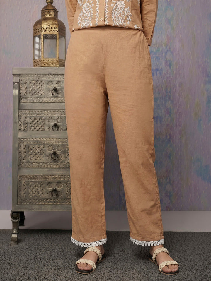 Orange Printed Muslin Kurta Set