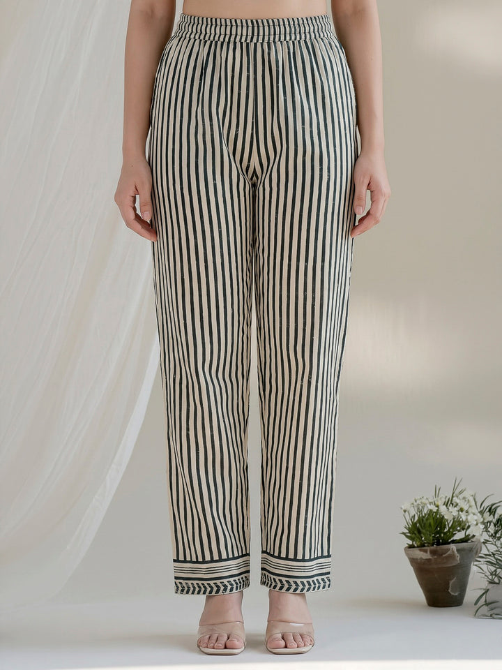 White Printed Crepe Kurta Set