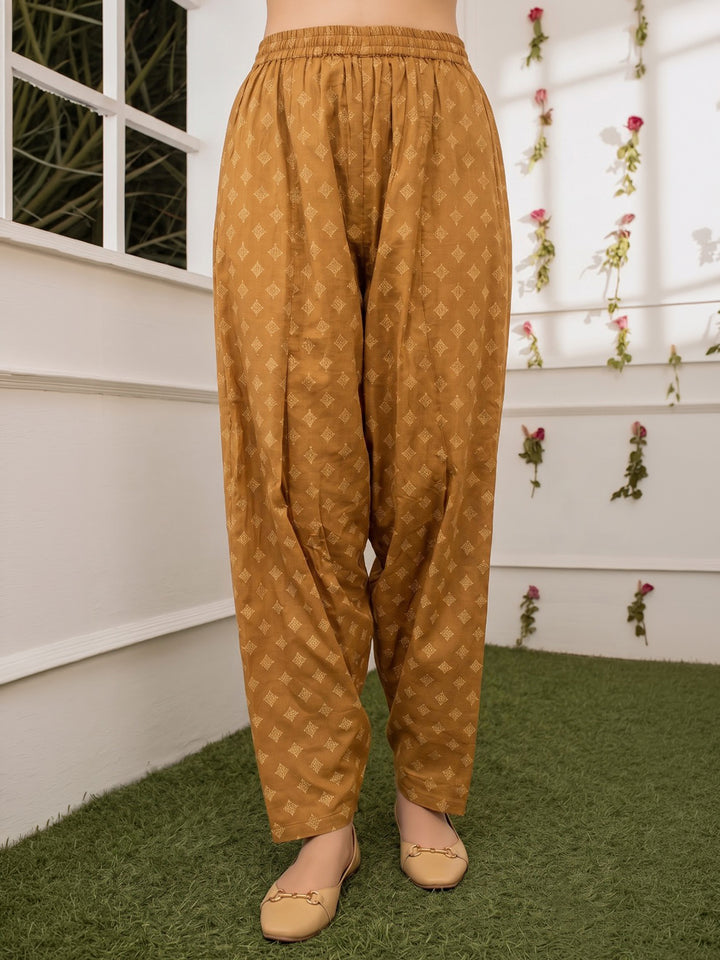 Yellow Printed Cotton Blend Kurta With Pant &amp; Dupatta