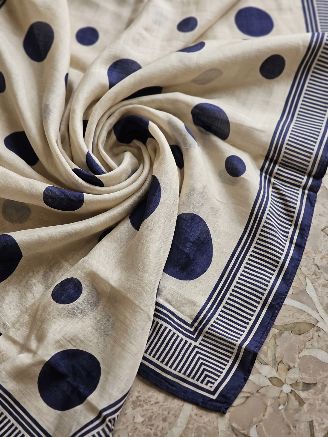 Blue Embroidered Crepe Kurta With Pant &amp; Dupatta