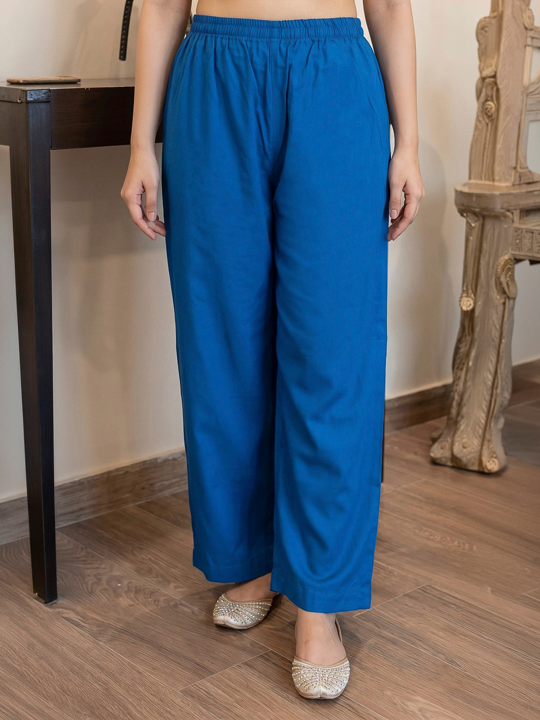Blue Printed Hlame Kurta Set