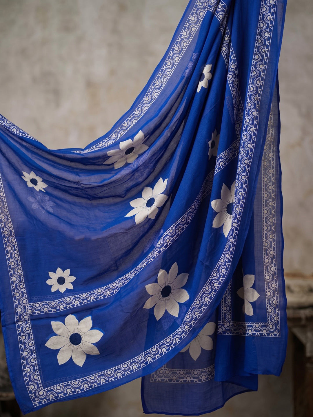 Purple Printed Cotton Blend Kurta With Pant &amp; Dupatta