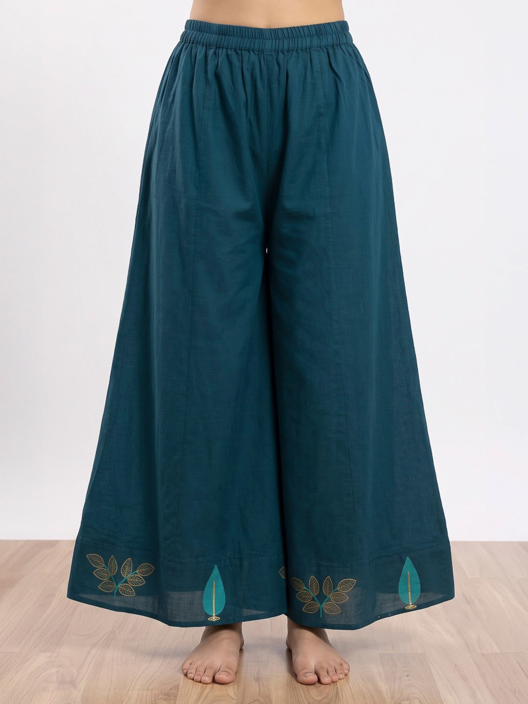 Blue Printed Cotton Blend Kurta With Pant &amp; Dupatta
