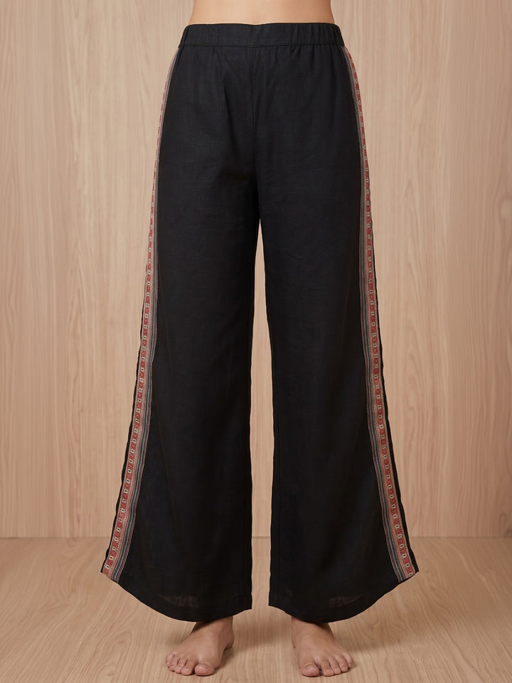 Black Printed Crepe Kurta Set