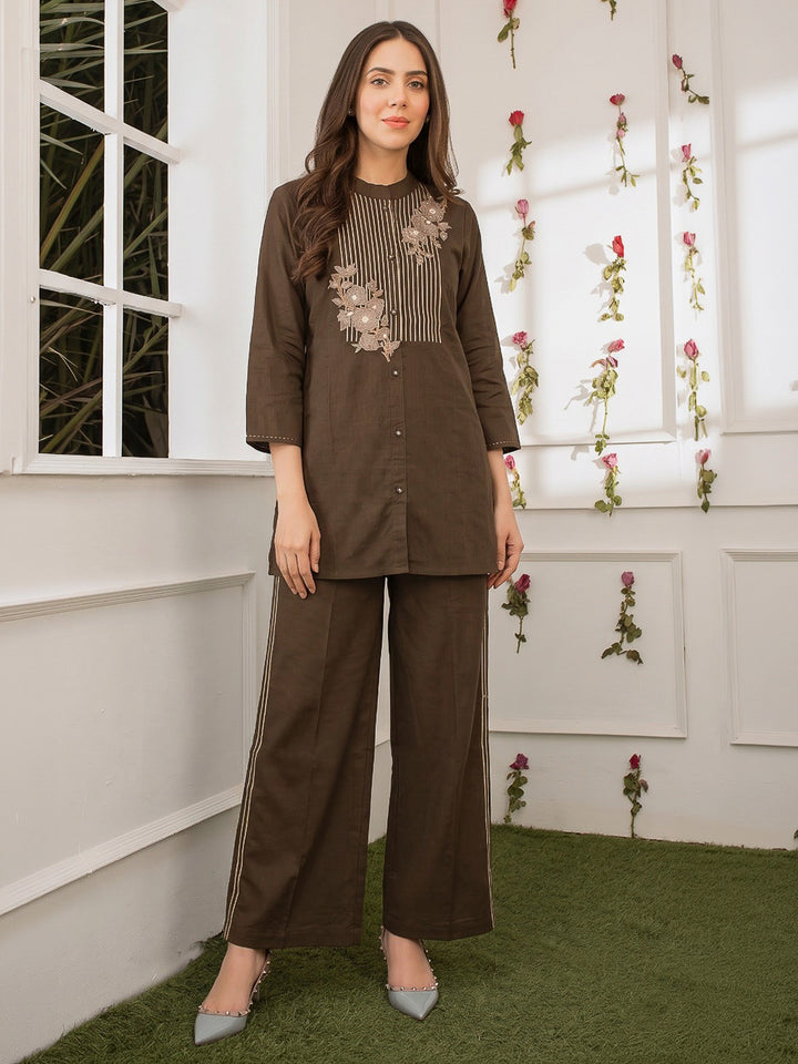Mehndi Printed Cotton Blend Kurta Set
