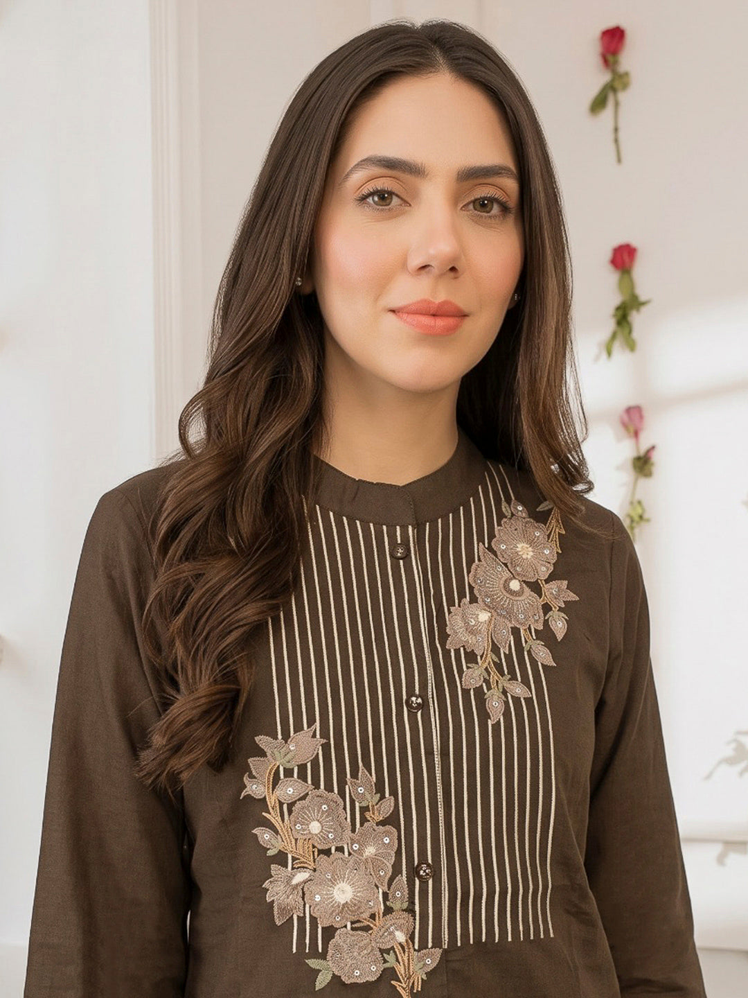 Mehndi Printed Cotton Blend Kurta Set