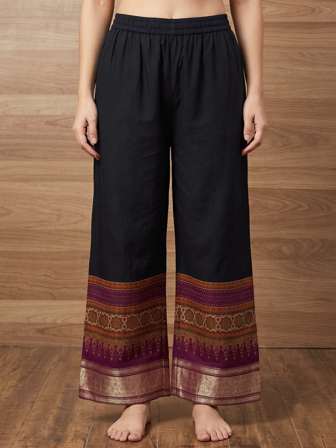 Black Printed Muslin Kurta Set