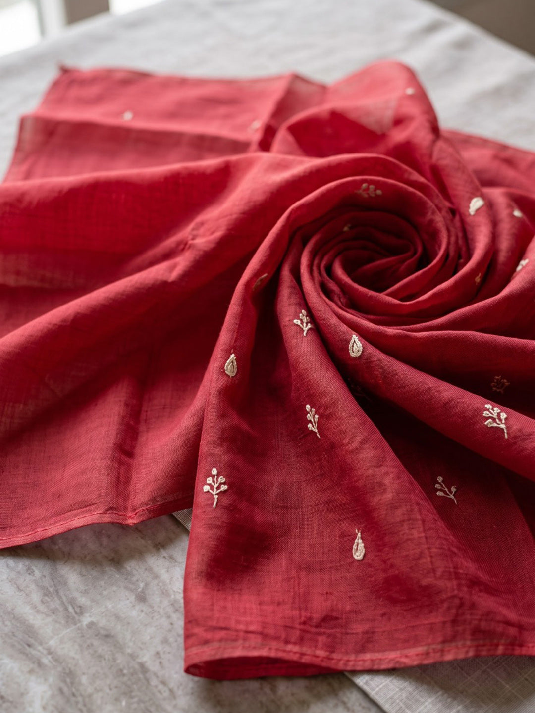 Maroon Printed Cotton Blend Kurta With Pant &amp; Dupatta