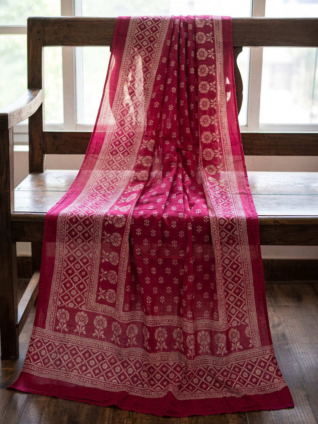 Pink Embroidered Cotton Blend Kurta With Pant &amp; Dupatta