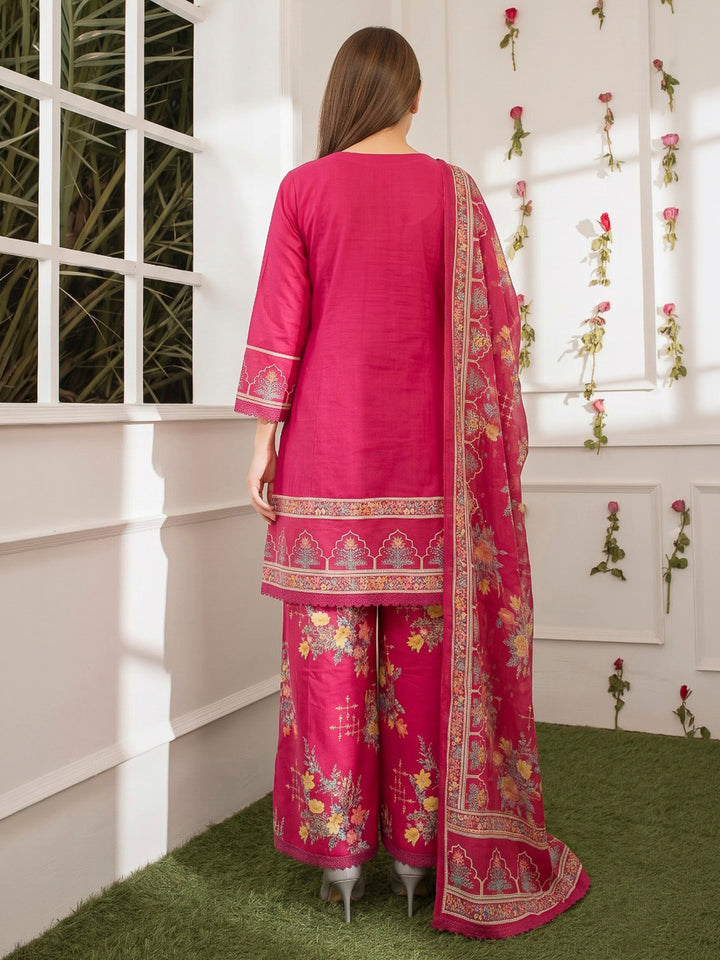 Rani Embroidered Cotton Blend Kurta With Pant &amp; Dupatta