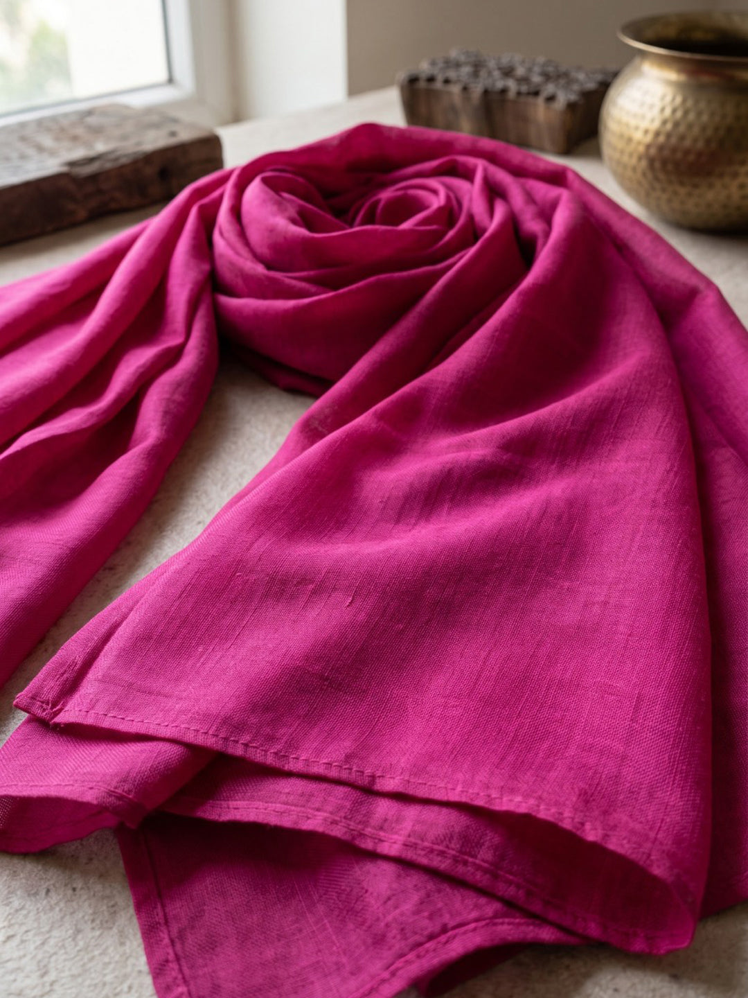 Pink Printed Cotton Blend Kurta With Pant &amp; Dupatta