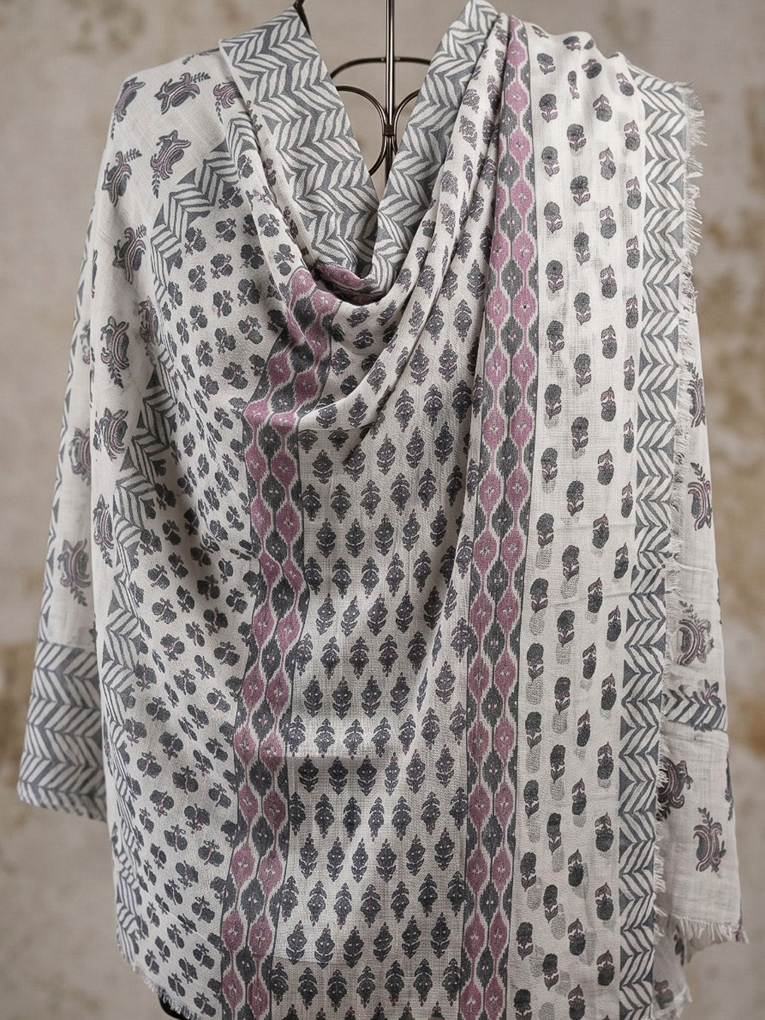 Black Printed Cotton Blend Kurta With Pant &amp; Dupatta