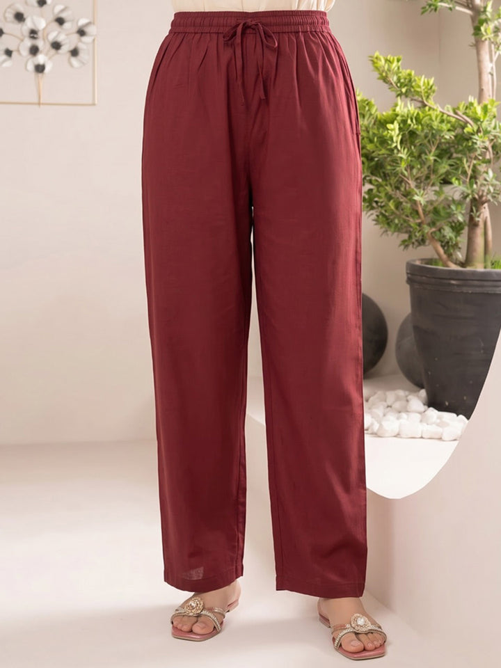 Maroon Printed Cotton Blend Kurta With Pant &amp; Dupatta