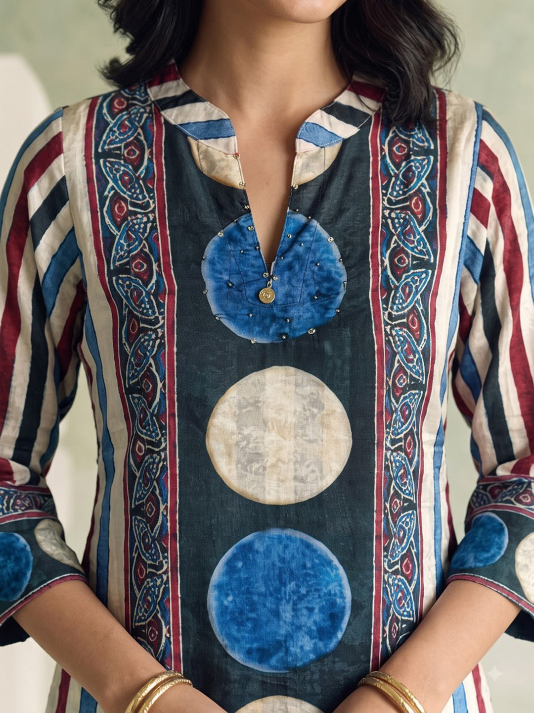 Black Printed Crepe Kurta Set