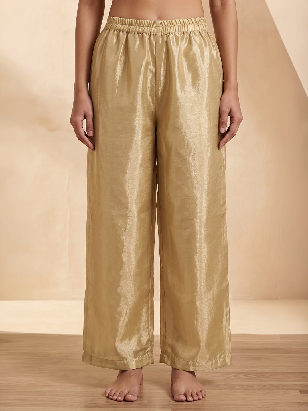 Mustard Embroidered Cotton Blend Kurta With Pant &amp; Dupatta