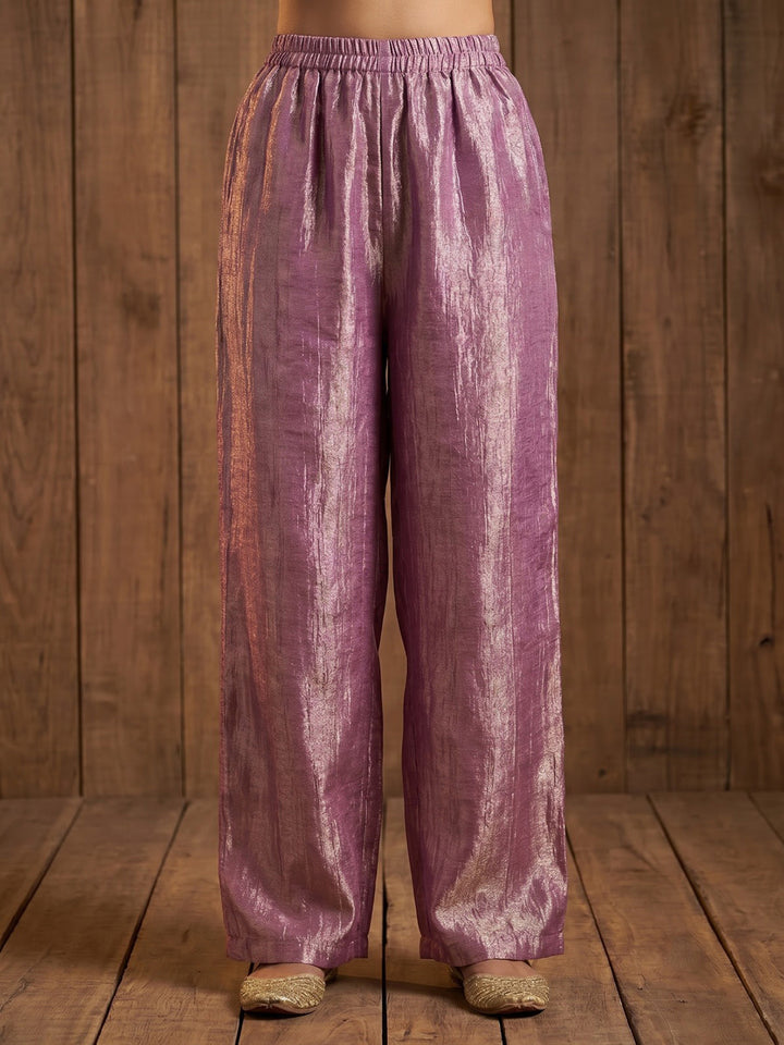 Pink Embroidered Art Silk Kurta With Pant &amp; Dupatta