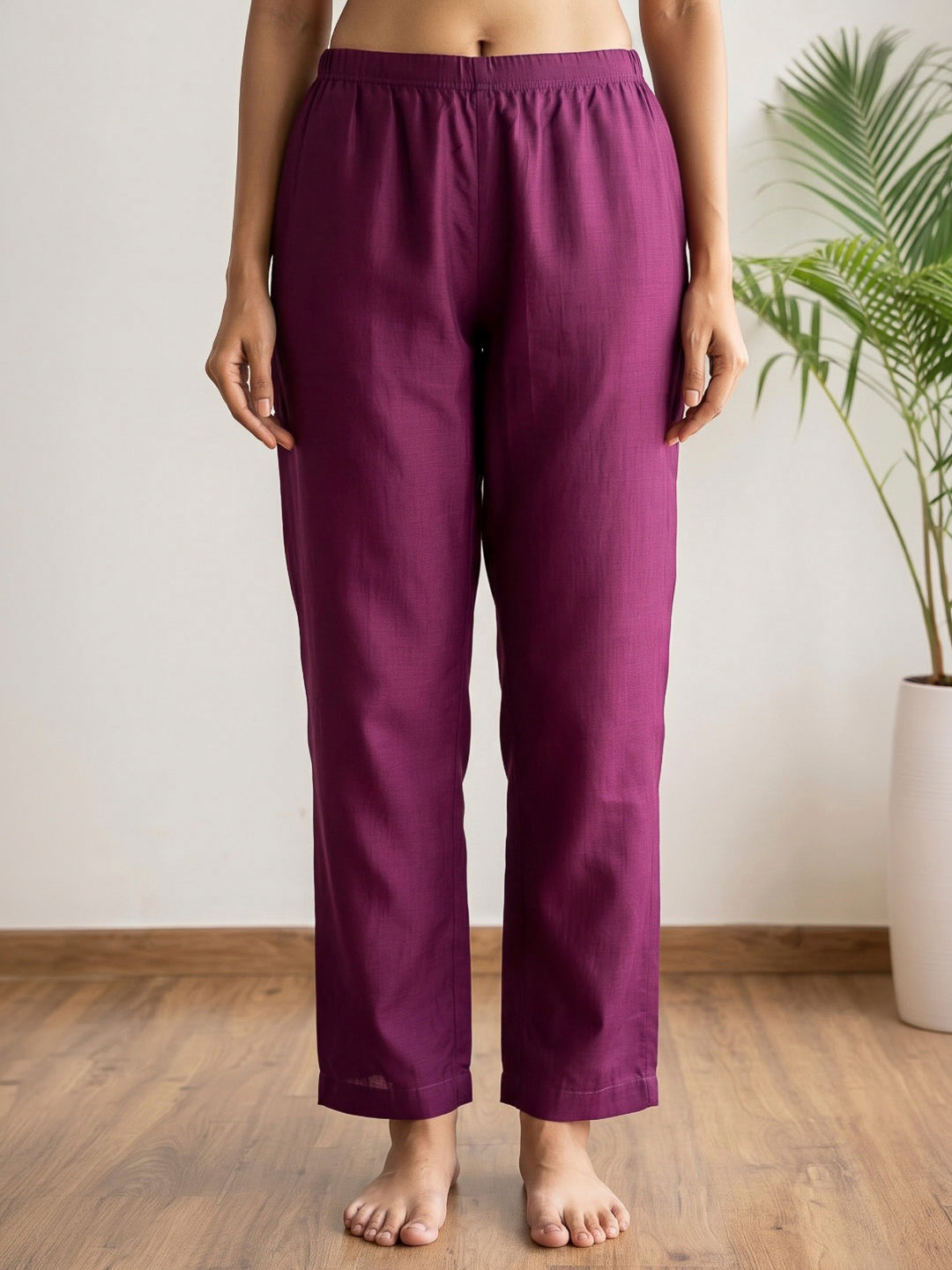 Wine Embroidered Chanderi Kurta With Pant &amp; Dupatta