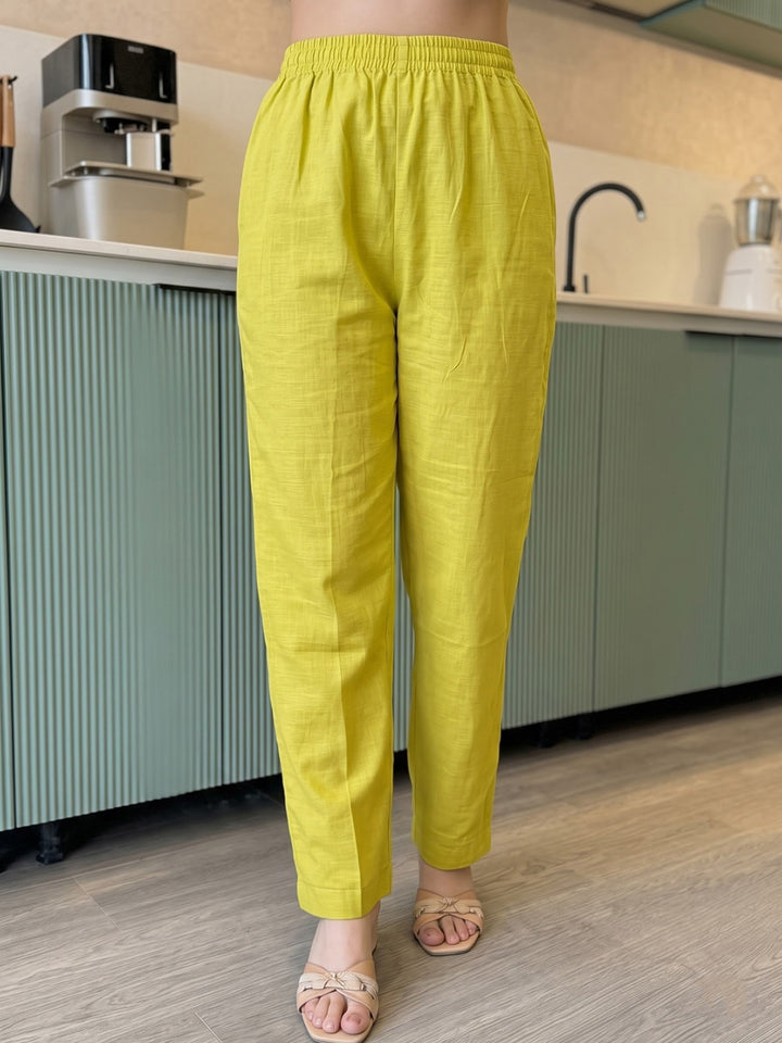 Mustard Embroidered Chanderi Kurta With Pant &amp; Dupatta