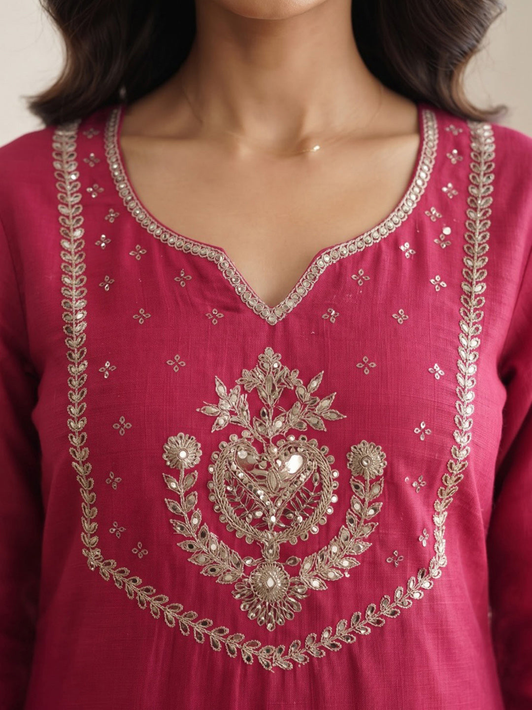 Rani Printed Cotton Blend Kurta With Pant &amp; Dupatta