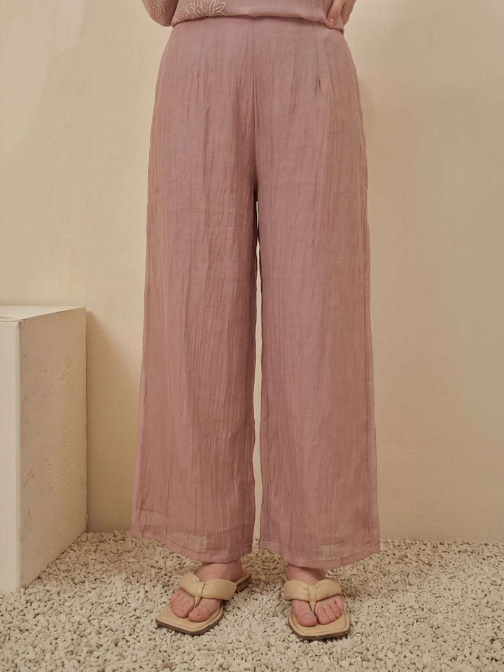 Peach Printed Tissue Kurta Set