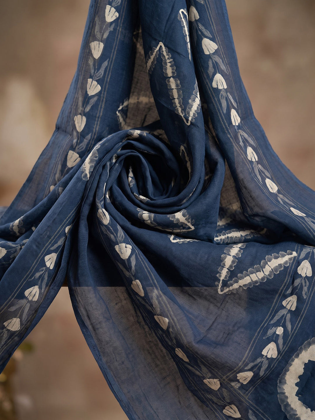 Blue Printed Cotton Blend Kurta With Pant &amp; Dupatta