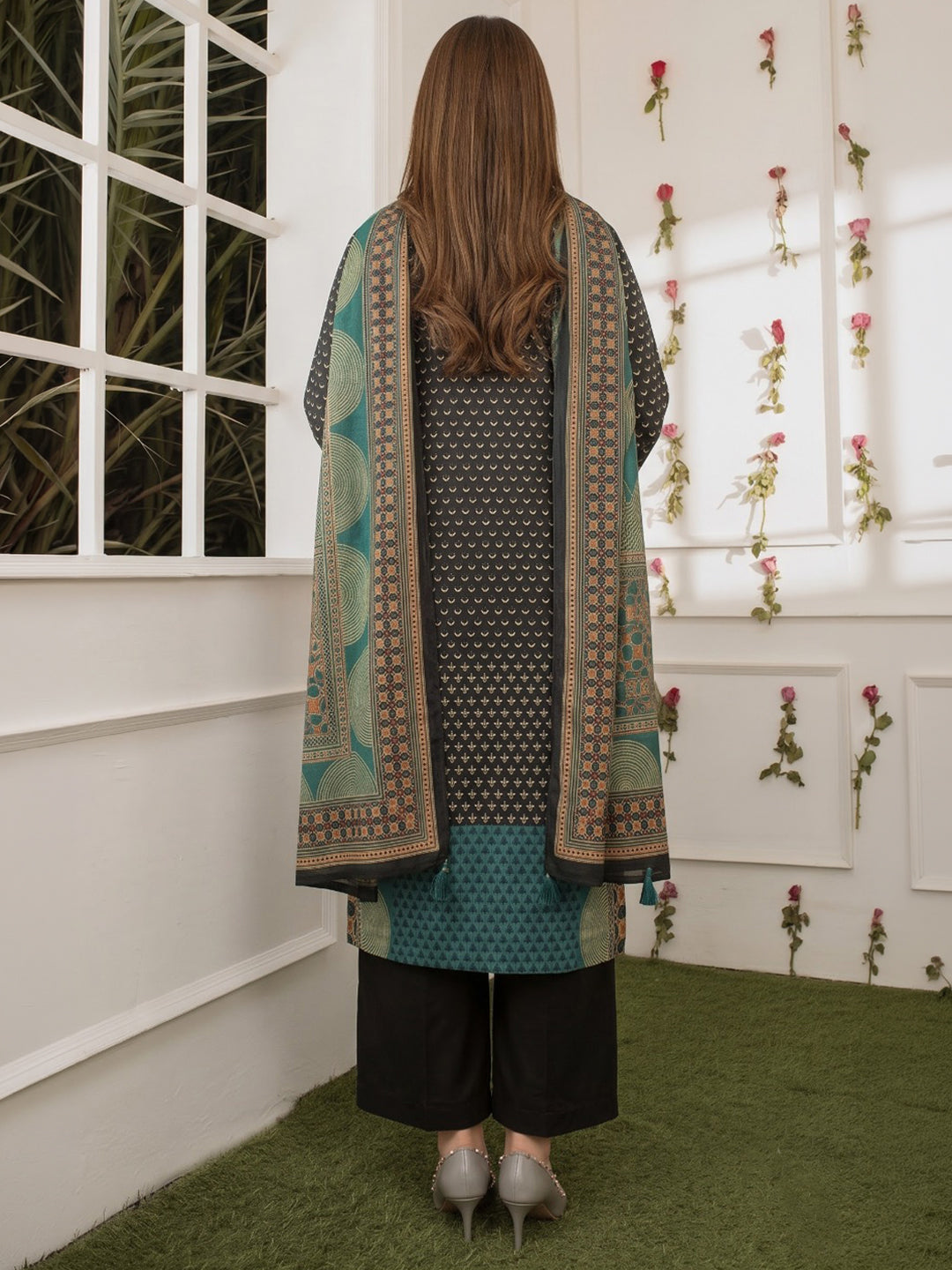 Blue Printed Cotton Blend Kurta With Pant &amp; Dupatta