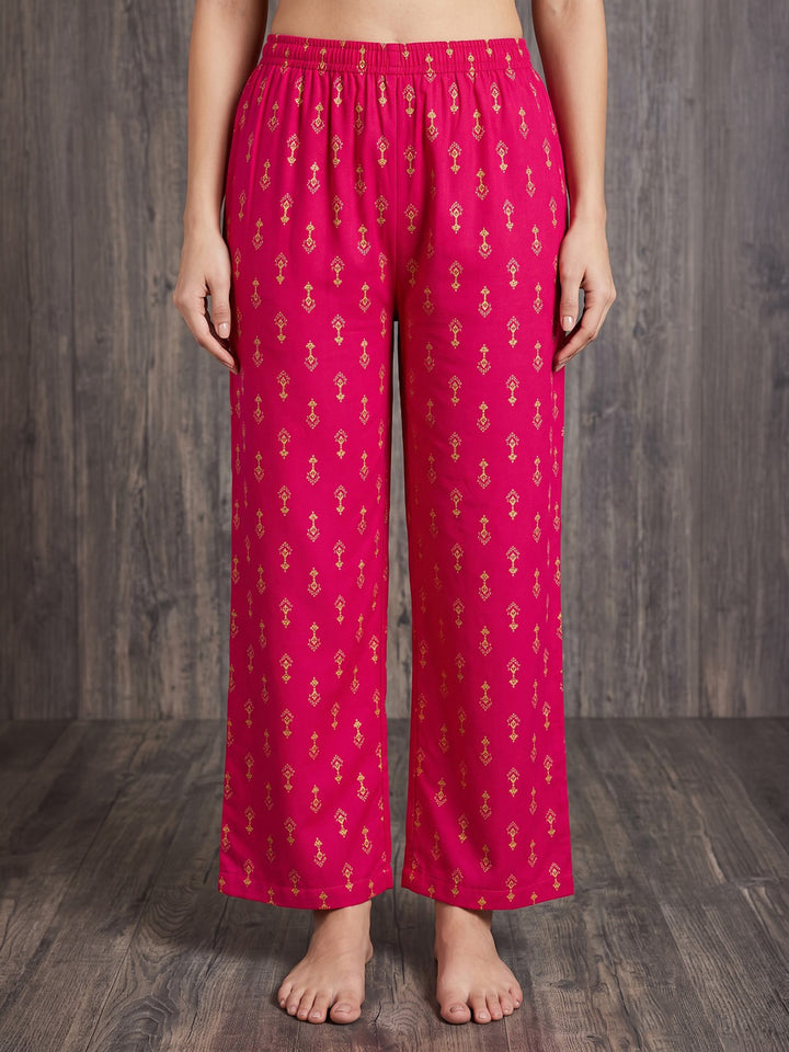 Rani Printed Cotton Blend Kurta With Pant &amp; Dupatta