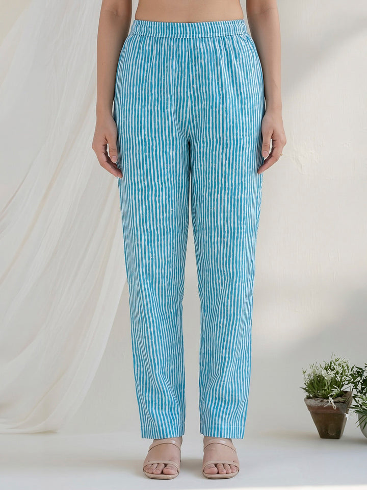Rama Green Printed Cotton Blend Kurta With Pant &amp; Dupatta