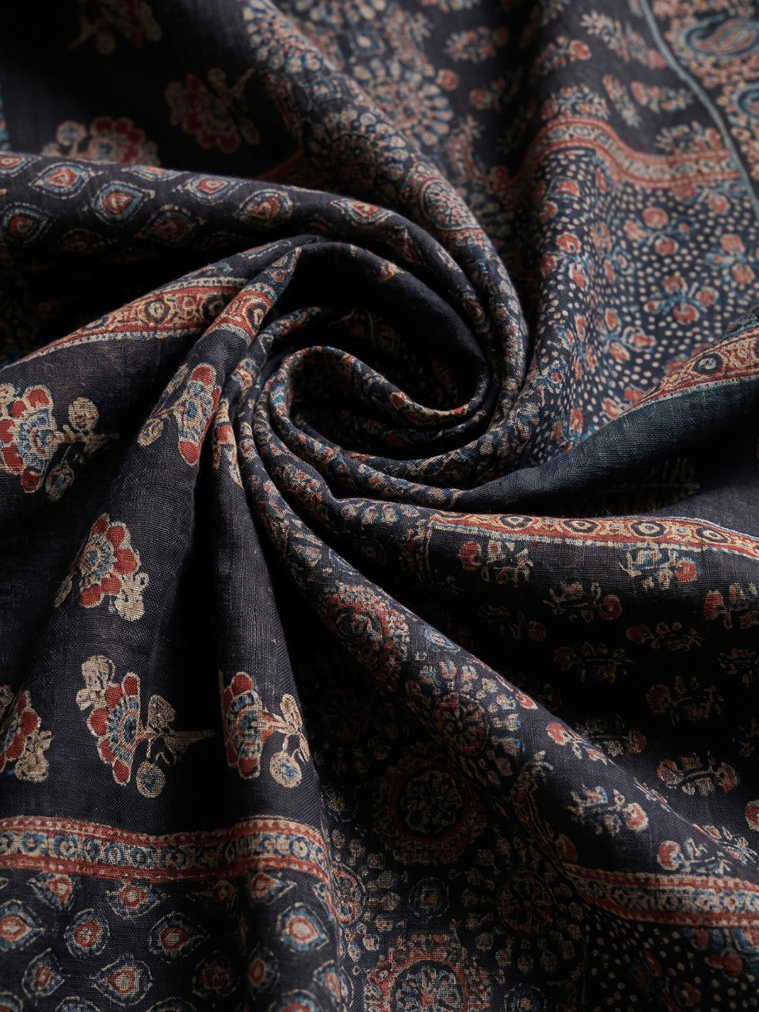 Black Embroidered Cotton Blend Kurta With Pant &amp; Dupatta