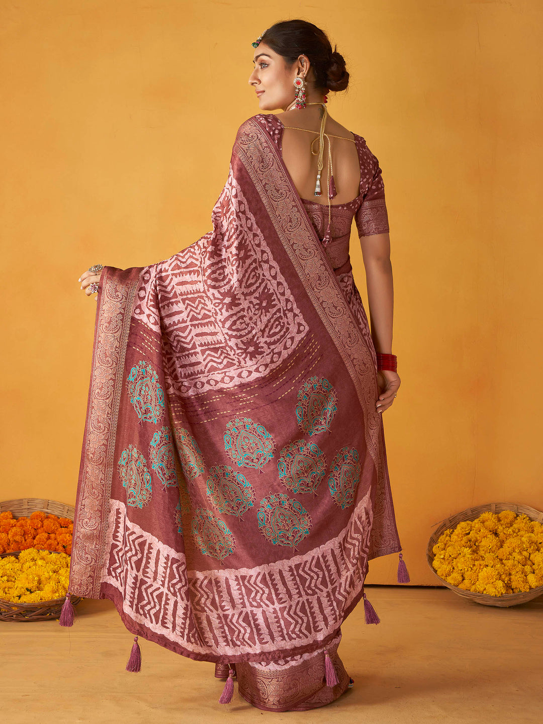 Rose Art Silk Printed Saree