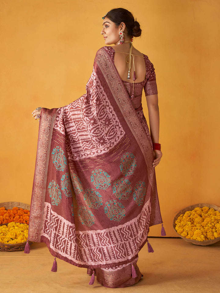 Rose Art Silk Printed Saree